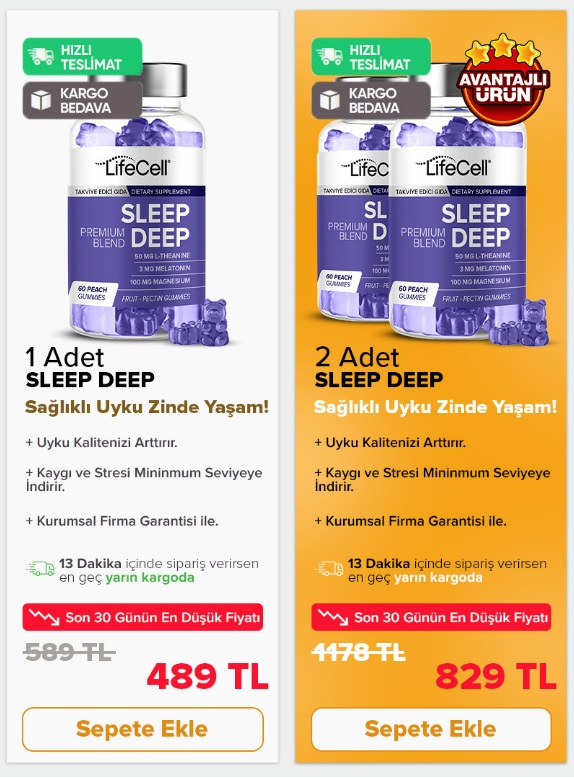 Lifecell Sleep Deep - Doğal Melatonin Stressiz Ve Derin Uyku Için Kompleks Gıda Takviyesi